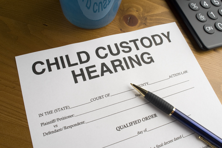 Official court document for a child custody hearing.