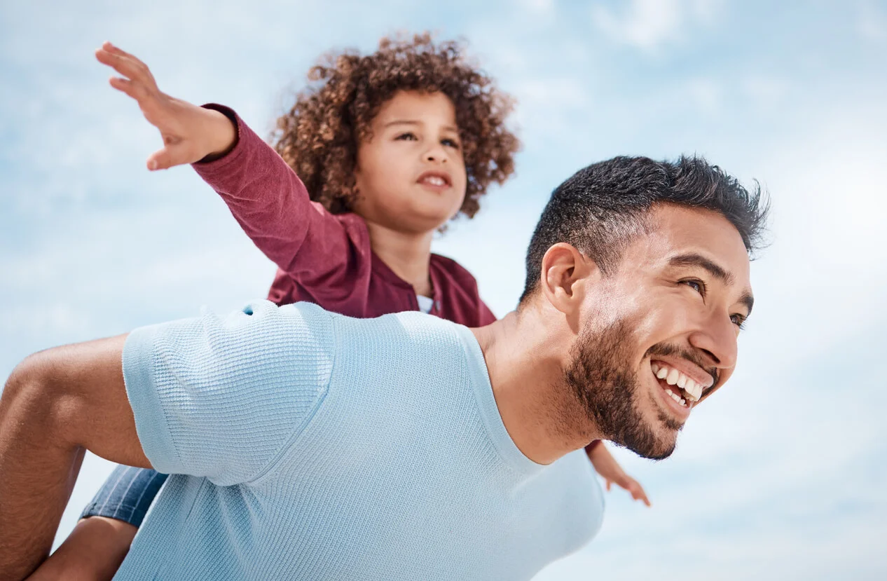 Shot of a man spending time with son