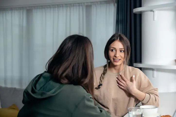 women speaking about domestic violence